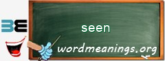 WordMeaning blackboard for seen